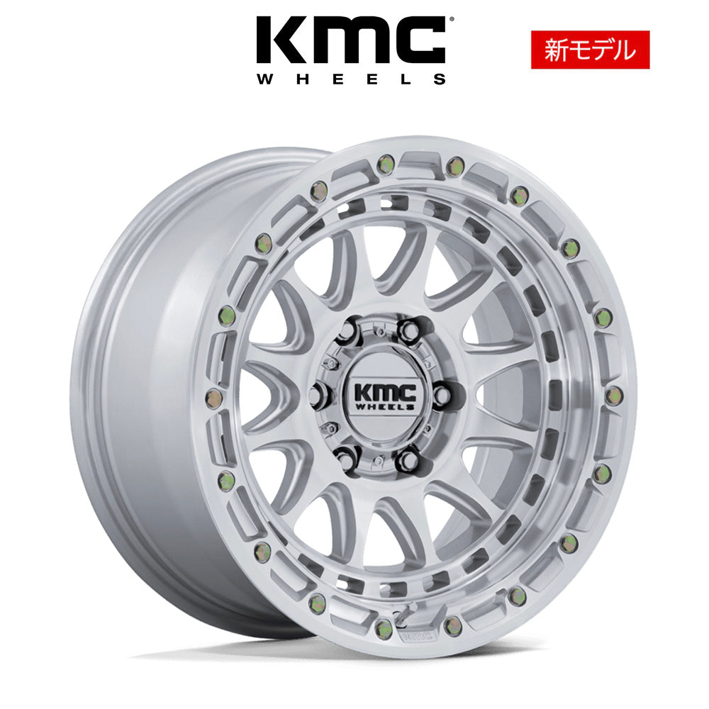 トヨタ ランドクルーザー用 KMC クラクス 17x8.5J ET 25 フロント、リア グロスシルバーマシンフェイス ホイール４本セット　KMC CRUX 17X8.5 6X5.5 106 +25 G-SLV-MCH-FC (消費税、送料込み)