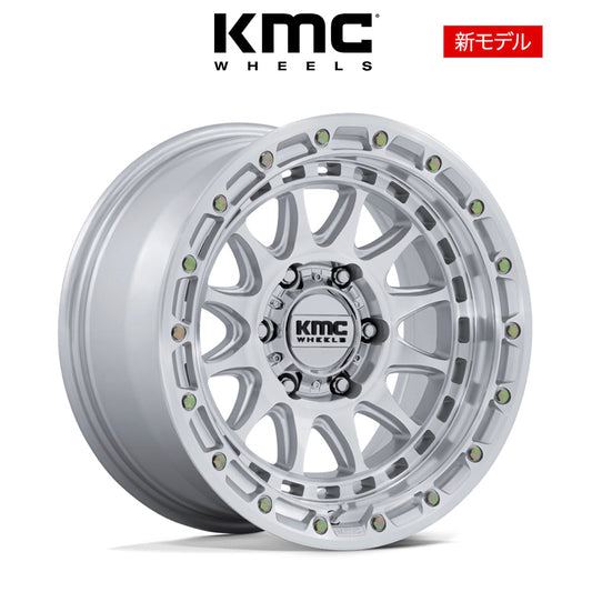 トヨタ ランドクルーザー用 KMC クラクス 17x8.5J ET 25 フロント、リア グロスシルバーマシンフェイス ホイール４本セット　KMC CRUX 17X8.5 6X5.5 106 +25 G-SLV-MCH-FC (消費税、送料込み)