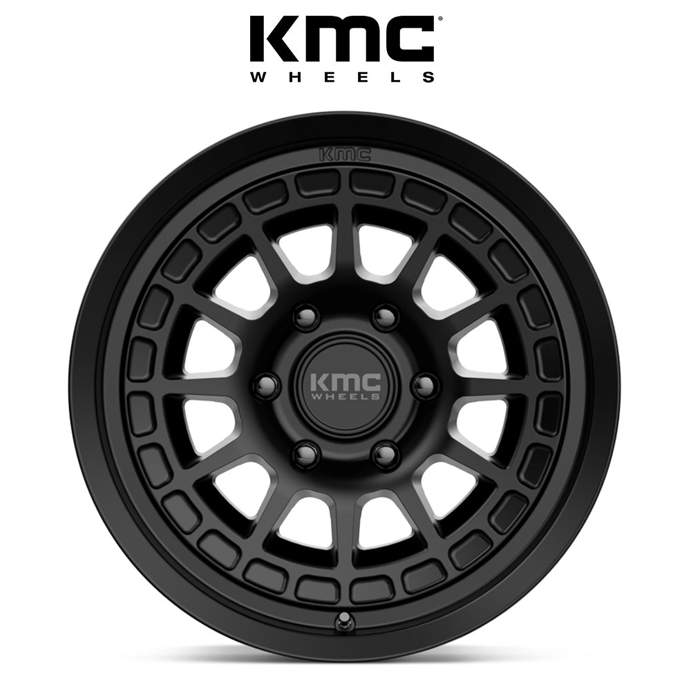 トヨタ ランドクルーザー用 KMC キャニオン 17x8J ET 35 フロント、リア サテンブラック ホイール４本セット　KMC KM719 17X8 6X5.5 S-BLK 35MM (消費税、送料込み)