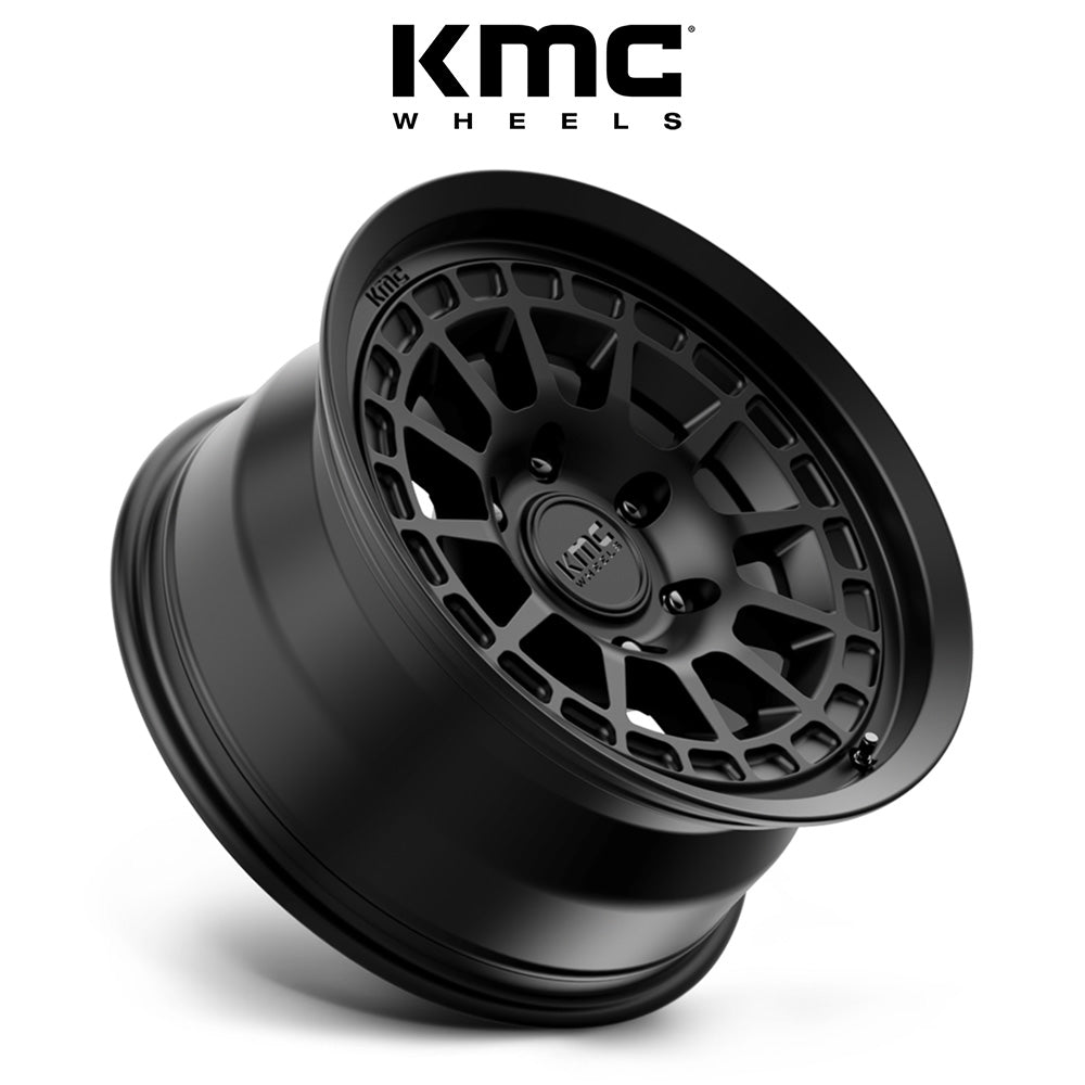 トヨタ ランドクルーザー用 KMC キャニオン 17x8J ET 35 フロント、リア サテンブラック ホイール４本セット　KMC KM719 17X8 6X5.5 S-BLK 35MM (消費税、送料込み)
