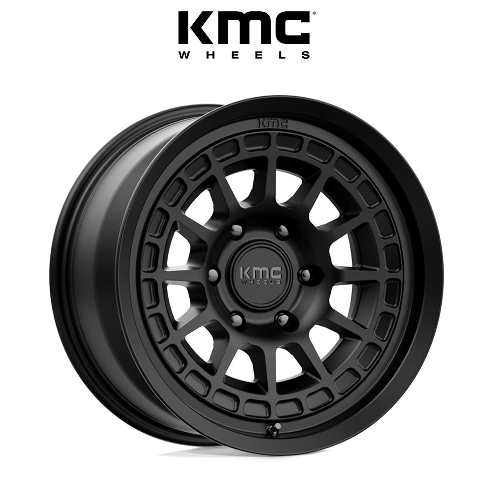 トヨタ ランドクルーザー用 KMC キャニオン 17x8J ET 35 フロント、リア サテンブラック ホイール４本セット　KMC KM719 17X8 6X5.5 S-BLK 35MM (消費税、送料込み)