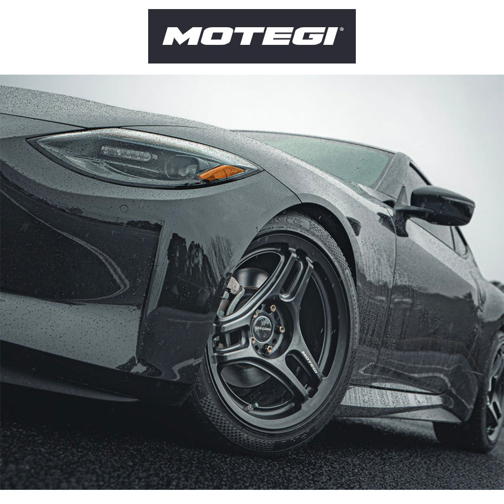 日産フェアレディＺ用 モテギ レーシング コジン 18x9.5J ET 25 フロント&リア マットブラック フローフォーミング・アルミニウムホイール４本セット (消費税、送料込み)