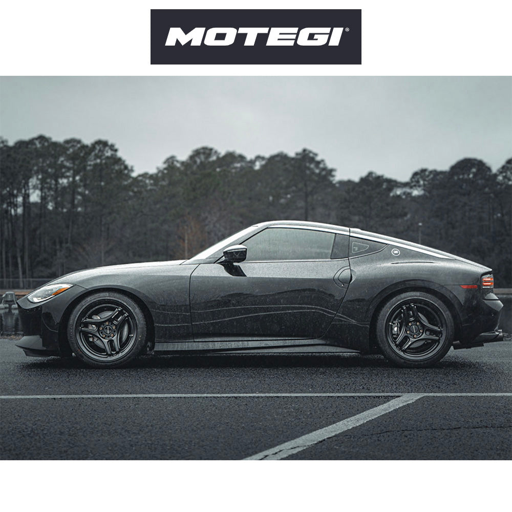 日産フェアレディＺ用 モテギ レーシング コジン 18x9.5J ET 25 フロント&リア マットブラック フローフォーミング・アルミニウムホイール４本セット (消費税、送料込み)