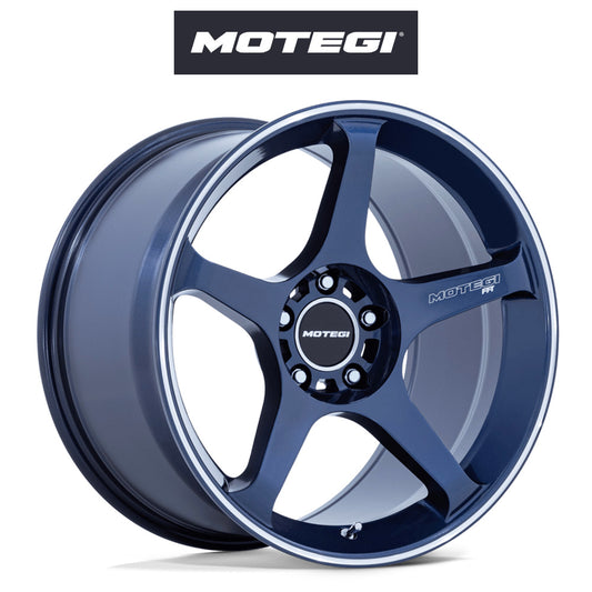 日産フェアレディＺ (Nissan Z)用 モテギ レーシング バトル５ 18x8.5J ET 22 フロント 18x9.5J ET 25 リア オブシディアンブルー マシンドリップストライプ付きホイール４本セット BATTLE V 18X8.5 5X4.5 72 +22 OB-BLU MCH / BATTLE V 18X9.5 5X4.5 72 +25 OB-BLU MCH (送料無料)