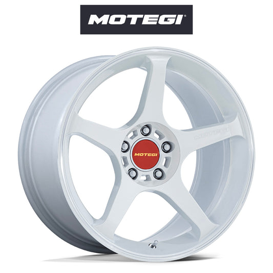 日産フェアレディＺ (Nissan Z)用 モテギ レーシング バトル５ 18x8.5J ET 22 フロント 18x9.5J ET 38 リア パールホワイト マシンドリップストライプ付きホイール４本セット Motegi BATTLE V 18X8.5 5X4.5 72 +22 MA-WHT MCH / BATTLE V 18X9.5 5X4.5 72 +38 MA-WHT MCH (送料無料)