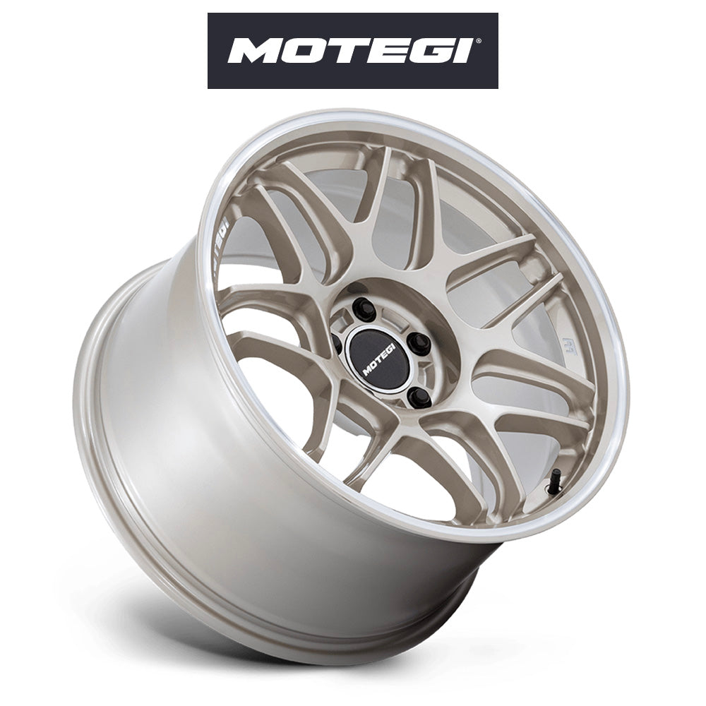 日産フェアレディＺ (Nissan Z)用 モテギ レーシング ツバキ 18x8.5J ET 35 フロント 18x9.5J ET 25 リア モータースポーツゴールド マシンドリップストライプ付きホイール４本セット Motegi TSUBAKI 18X8.5 5X4.5 72 +35 MOT-GLD MCH / TSUBAKI 18X9.5 5X4.5 72 +25 MOT-GLD MCH (送料無料)