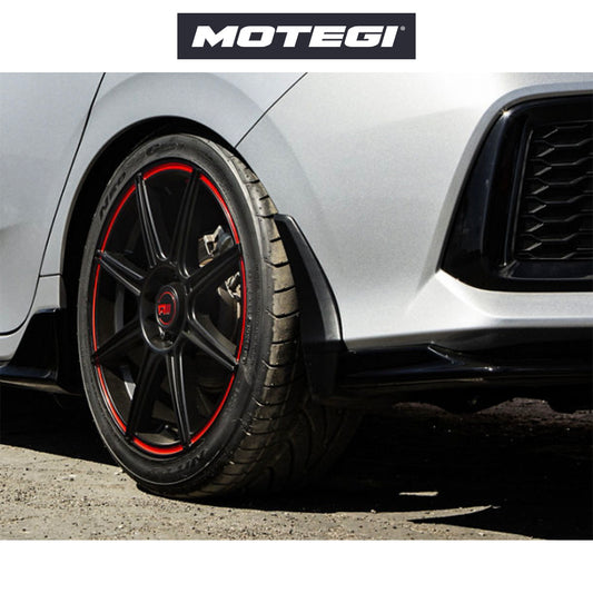 テスラ モデル３ (TESLA Model 3)用 モテギ CS8 18x8J サテンブラック レッドストライプ ホイール４本セット Motegi CS8 MR142 18X8 5X4.5/120 S-BLK RED 35MM (送料無料)