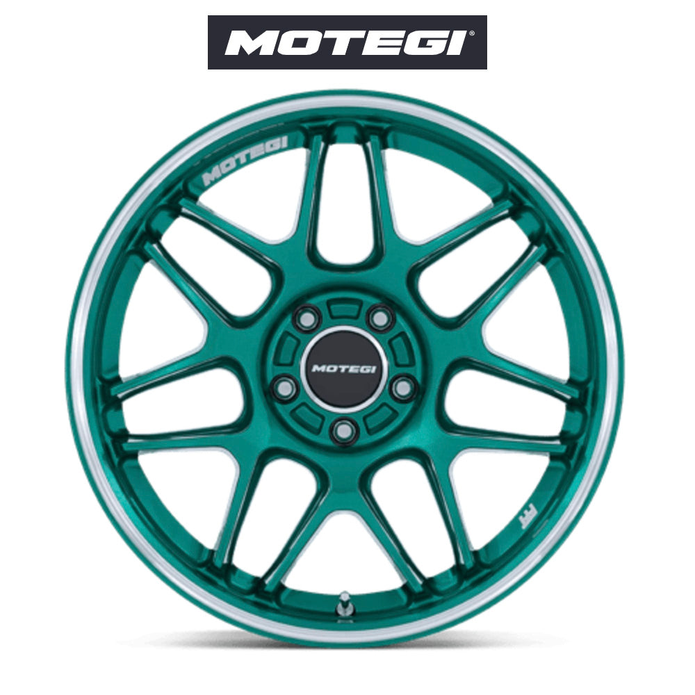 トヨタ ＧＲ８６ (Toyota GR86)用 モテギ レーシング MR158 ツバキ 18x8.5J ET 30 フロント&リア グリーン マシンドリップ ホイール４本セット Motegi TSUBAKI 18X8.5 5X100 56 +30 HOK-GRN MCH (送料無料)