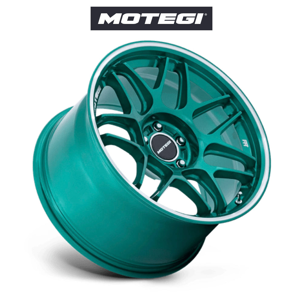 トヨタ ＧＲ８６ (Toyota GR86)用 モテギ レーシング MR158 ツバキ 18x8.5J ET 30 フロント&リア グリーン マシンドリップ ホイール４本セット Motegi TSUBAKI 18X8.5 5X100 56 +30 HOK-GRN MCH (送料無料)