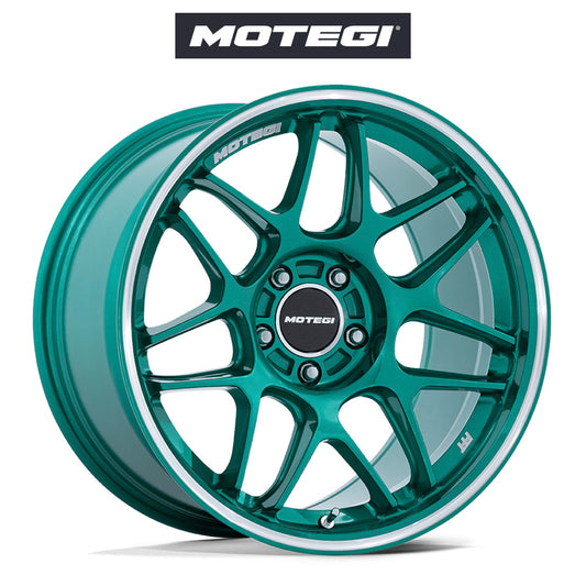 トヨタ ＧＲ８６ (Toyota GR86)用 モテギ レーシング MR158 ツバキ 18x8.5J ET 30 フロント&リア グリーン マシンドリップ ホイール４本セット Motegi TSUBAKI 18X8.5 5X100 56 +30 HOK-GRN MCH (送料無料)