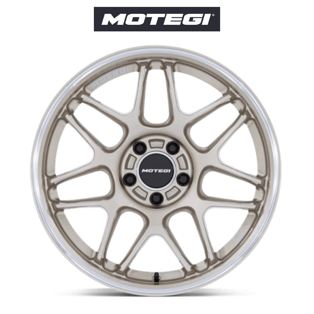 テスラ モデル３ (TESLA Model 3)用 モテギ MR158 ツバキ 18x8.5J レーシングゴールド マシンドリップ ホイール４本セット Motegi Tsubaki MR158 18X8.5 5X4.5 MOT-GLD MCH 35MM (送料無料)