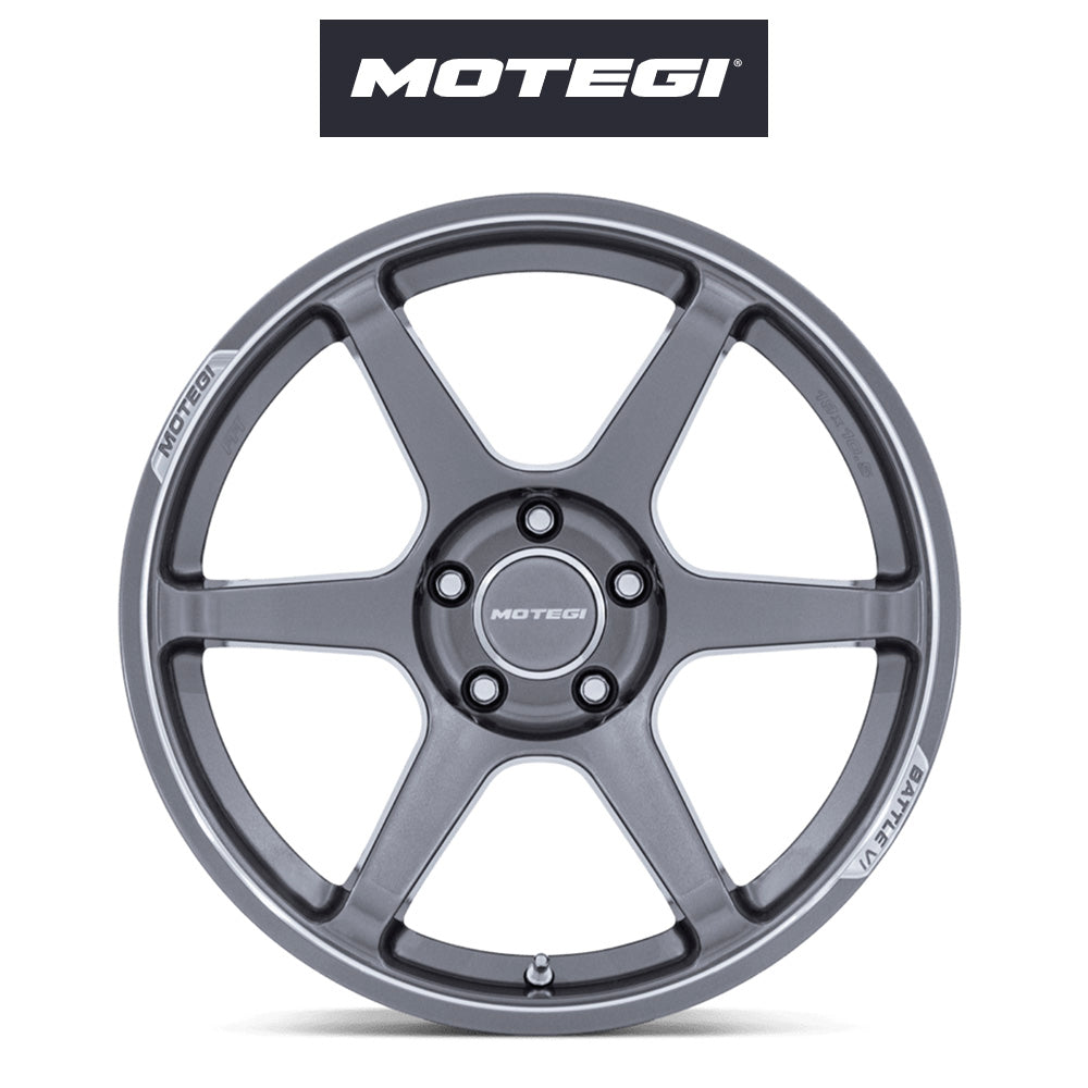 スバル ＢＲＺ (Subaru BRZ)用 モテギ レーシング バトル６ 18x9.5J ET 38 フロント&リア グロスガンジラ（マシンドリップ付き) フロー成形アルミニウムホイール４本セット　Motegi BATTLE VI 18X9.5 5X100 56 +38 G-GZA-MCH (消費税、送料込み)