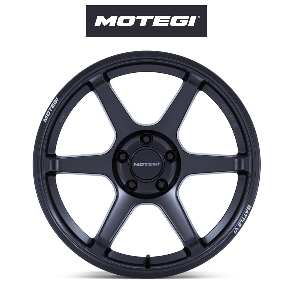 スバル ＢＲＺ (Subaru BRZ)用 モテギ レーシング バトル６ 18x9.5J ET 38 フロント&リア マットブラックバードメタリック フロー成形アルミニウムホイール４本セット　Motegi BATTLE VI 18X9.5 5X100 56 +38 M-BLB-MTL (消費税、送料込み)
