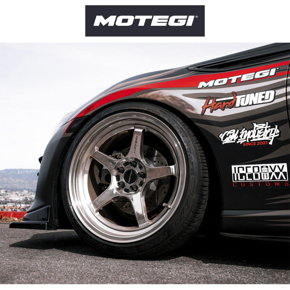 テスラ モデル３ (TESLA Model 3)用 モテギ バトル V 18x9.5J グレーマシンドストライプ ホイール４本セット Motegi Battle V MR159 18X9.5 5X4.5 GZA-MCH 38MM (送料無料)