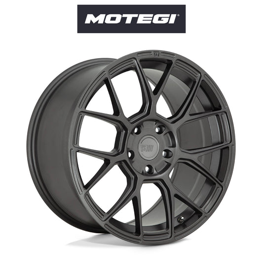 三菱 ランサー エボリューション用 モテギ レーシング MR147 18x8.5J ET 42 フロント&リア ガンメタル フローフォーミング・アルミニウムホイール４本セット (消費税、送料込み)