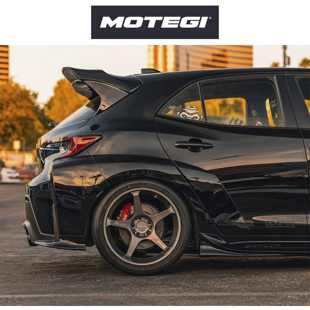 トヨタ ＧＲカローラ用 モテギ レーシング バトル５ 18x8.5J ET 22 フロント&リア ガンジラ マシンドリップストライプ付き フロー成形アルミニウムホイール４本セット　Motegi BATTLE V 18X8.5 5X4.5 72 +22 GZA-MCH (消費税、送料込み)