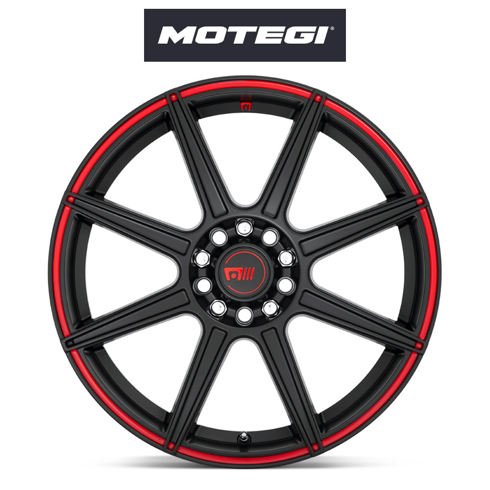 トヨタ ＧＲ８６ (Toyota GR86)用 モテギ レーシング MR142 CS8 17x7J ET 40 フロント&リア サテンブラック ホイール４本セット Motegi MR142 17X7 5X100/4.5 S-BLK RED 40MM (送料無料)