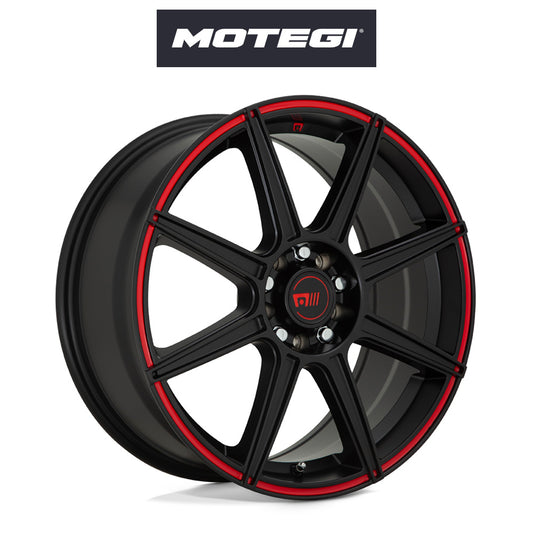 トヨタ ＧＲ８６ (Toyota GR86)用 モテギ レーシング MR142 CS8 17x7J ET 40 フロント&リア サテンブラック ホイール４本セット Motegi MR142 17X7 5X100/4.5 S-BLK RED 40MM (送料無料)