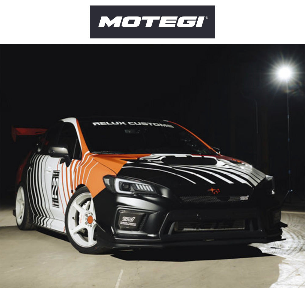 スバル ＷＲＸ ＳＴＩ用 モテギ レーシング バトル５ 18x8.5J ET 35 フロント&リア ホワイト フローフォーミング・アルミニウムホイール４本セット (消費税、送料込み)