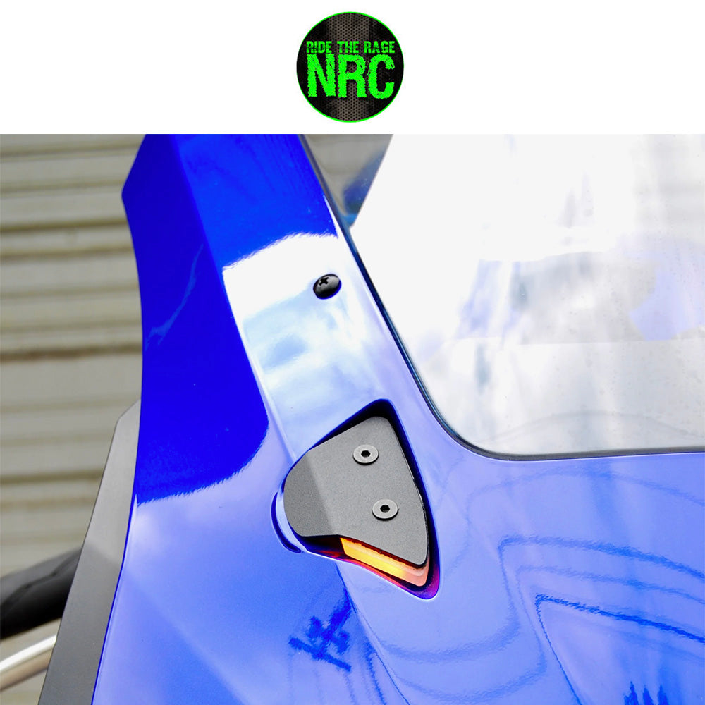２０２５年から現行年式 ヤマハ ＹＺＦ－Ｒ９用 NRC ニューレイジサイクル LEDフロントターンシグナルキット　YAMAHA R9 MIRROR BLOCK OFF TURN SIGNALS (2025 - PRESENT) (消費税、送料込み)