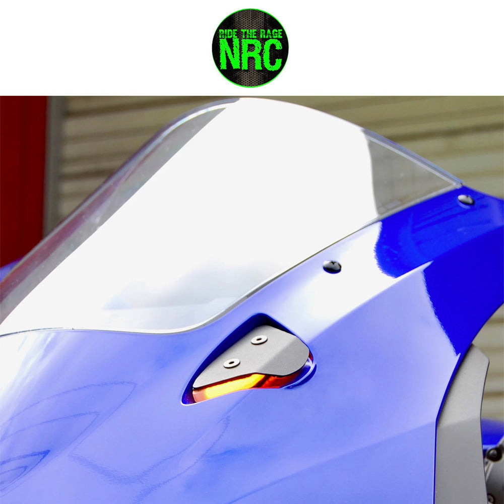 ２０２５年から現行年式 ヤマハ ＹＺＦ－Ｒ９用 NRC ニューレイジサイクル LEDフロントターンシグナルキット　YAMAHA R9 MIRROR BLOCK OFF TURN SIGNALS (2025 - PRESENT) (消費税、送料込み)