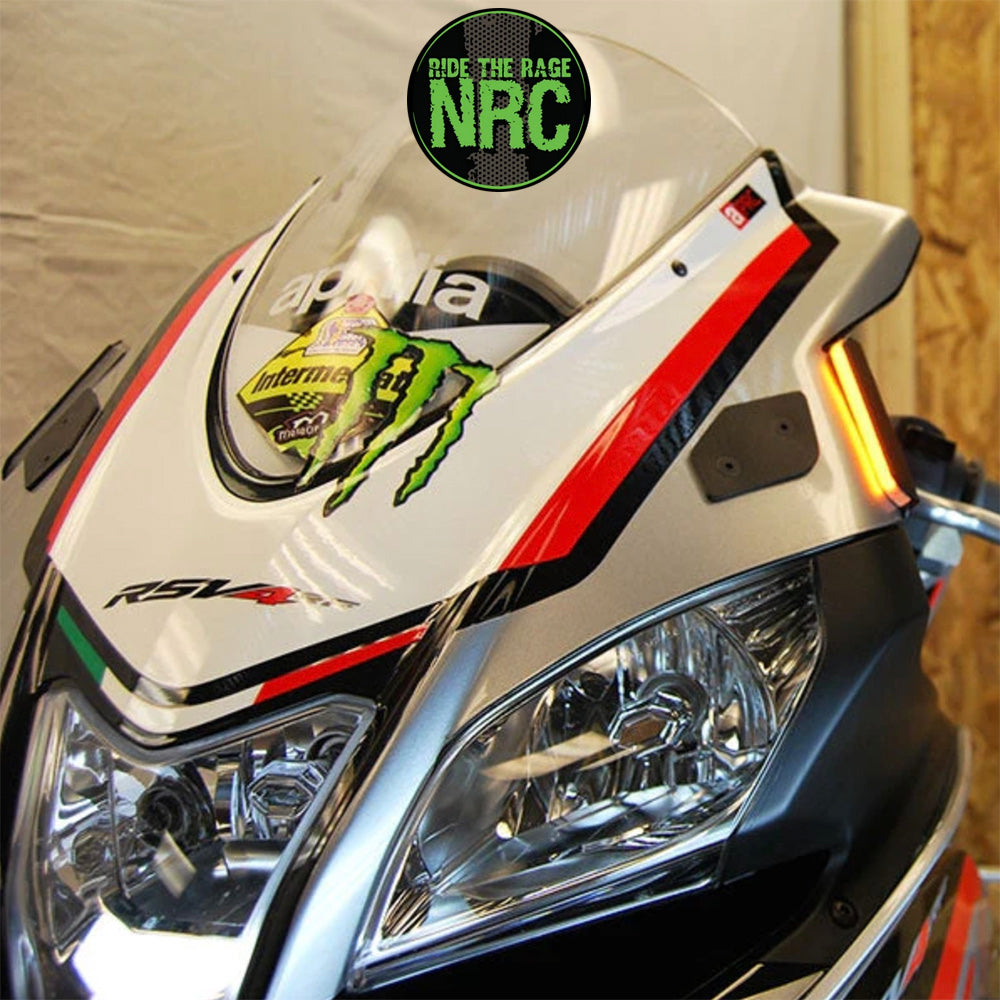 ２００９年から２０２０年式モデル アプリリア ＲＳＶ４用 NRC ニューレイジサイクル LEDフロントターンシグナルキット (ミラーカバー付き) APRILIA RSV4 FRONT TURN SIGNALS (2009 - 2020) (送料無料)