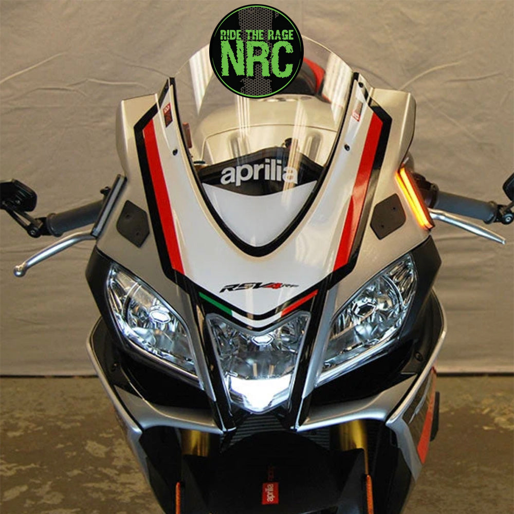 ２００９年から２０２０年式モデル アプリリア ＲＳＶ４用 NRC ニューレイジサイクル LEDフロントターンシグナルキット (ミラーカバー付き) APRILIA RSV4 FRONT TURN SIGNALS (2009 - 2020) (送料無料)