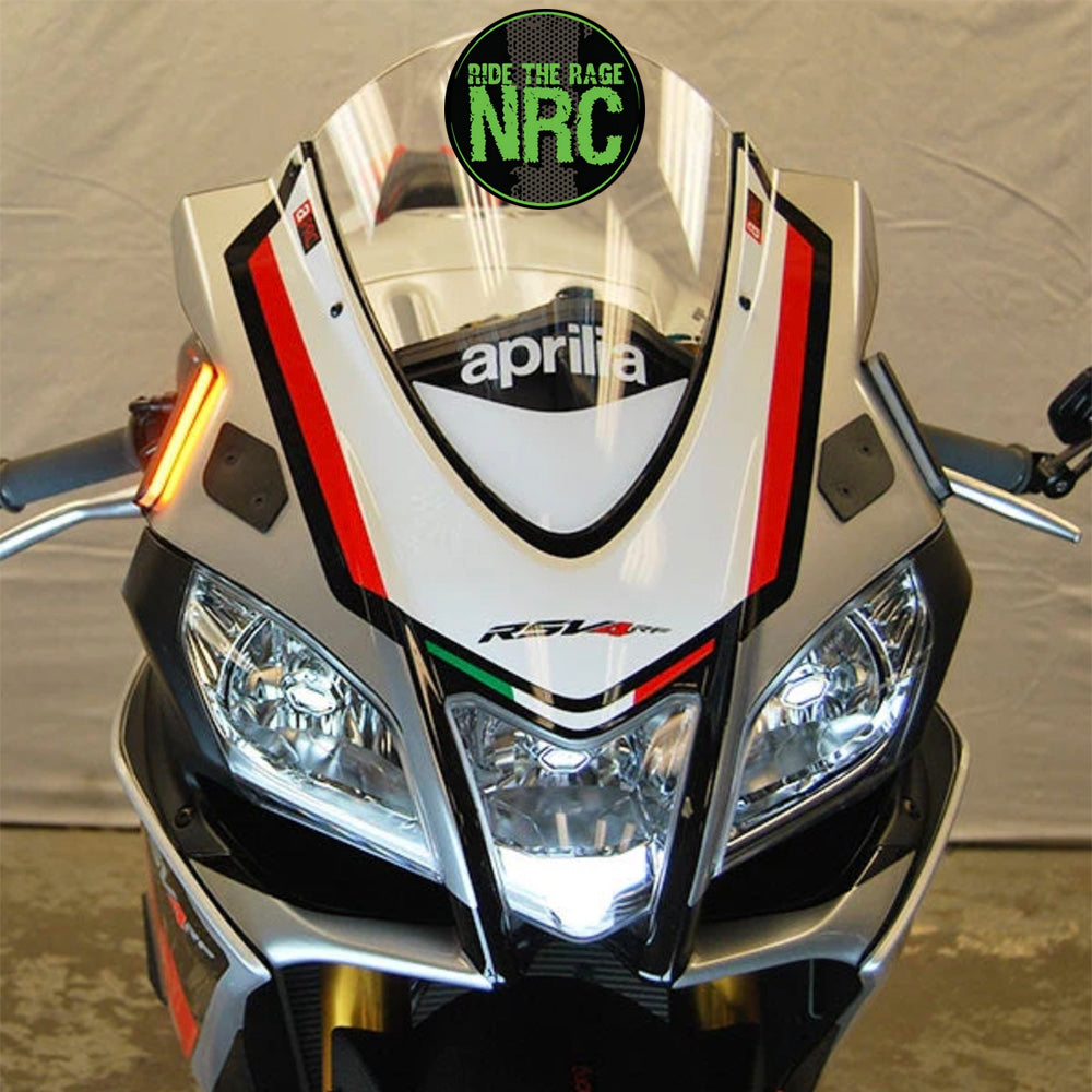 ２００９年から２０２０年式モデル アプリリア ＲＳＶ４用 NRC ニューレイジサイクル LEDフロントターンシグナルキット (ミラーカバー付き) APRILIA RSV4 FRONT TURN SIGNALS (2009 - 2020) (送料無料)