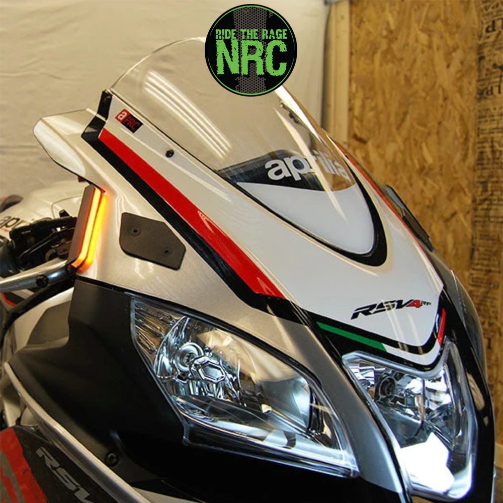 ２００９年から２０２０年式モデル アプリリア ＲＳＶ４用 NRC ニューレイジサイクル LEDフロントターンシグナルキット (ミラーカバー付き) APRILIA RSV4 FRONT TURN SIGNALS (2009 - 2020) (送料無料)