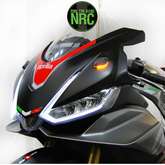 ２０２１年から２０２４年式モデル アプリリア ＲＳＶ４用 NRC ニューレイジサイクル LEDフロントターンシグナルキット APRILIA RSV4 MIRROR BLOCK OFF TURN SIGNALS (2021-2024) (送料無料)