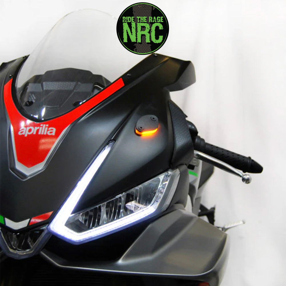 ２０２１年から２０２４年式モデル アプリリア ＲＳＶ４用 NRC ニューレイジサイクル LEDフロントターンシグナルキット APRILIA RSV4 MIRROR BLOCK OFF TURN SIGNALS (2021-2024) (送料無料)