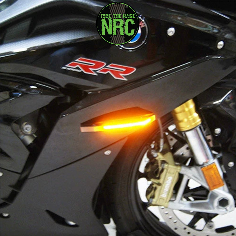 ２００９年から２０１９年式モデル ＢＭＷ Ｓ１０００ＲＲ用 NRC ニューレイジサイクル LEDフロントターンシグナルキット BMW S1000RR LED FRONT TURN SIGNALS (2009 - 2019) (送料無料)