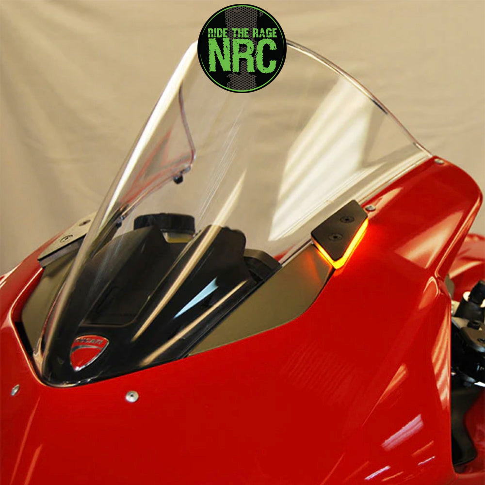 ２０１８年から２０２４年式モデル ＤＵＣＡＴＩ パニガーレＶ４用 NRC ニューレイジサイクル LEDフロントターンシグナルキット DUCATI PANIGALE V4 MIRROR BLOCK OFF TURN SIGNALS (2018 - 2024) (送料無料)