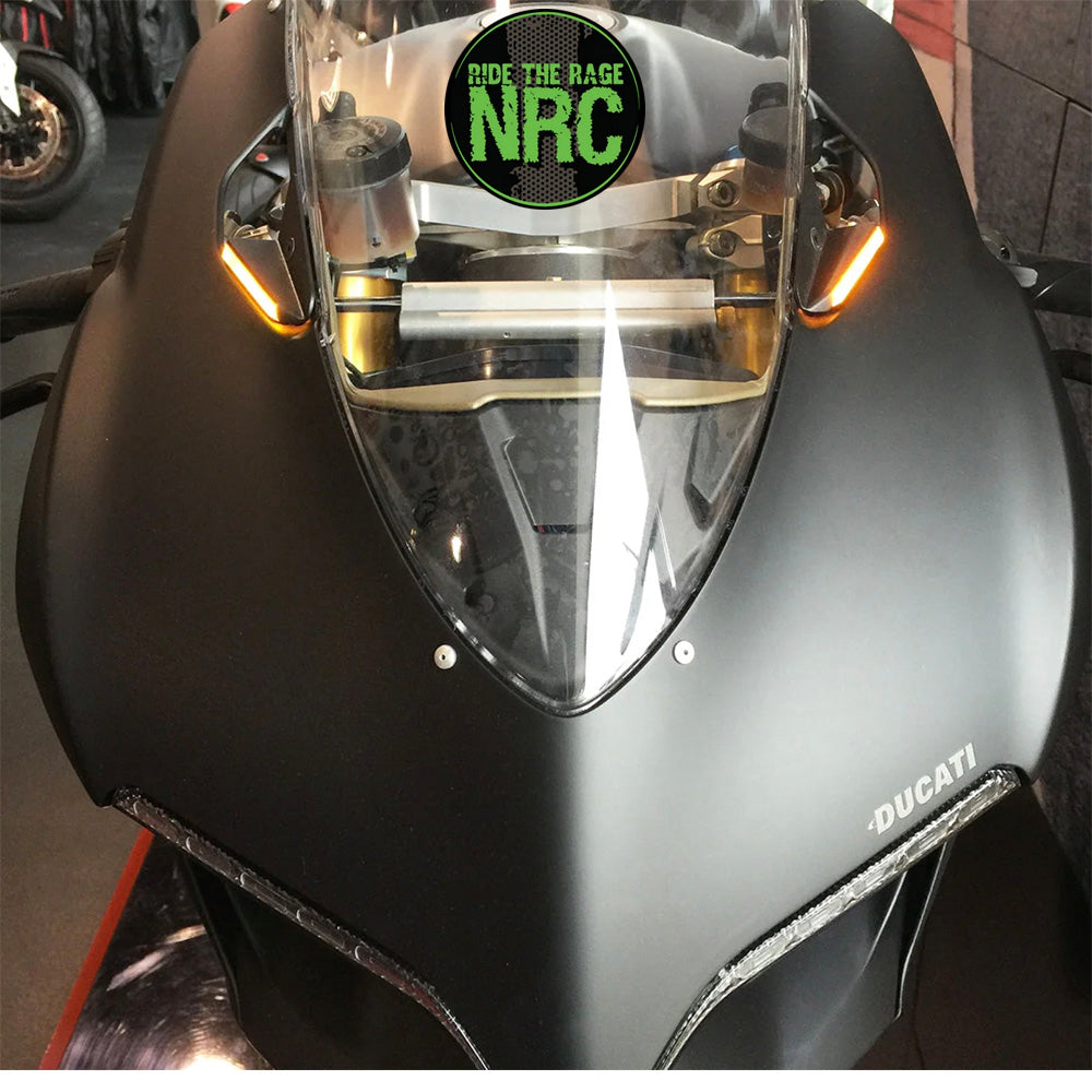 ２０１１年から２０１４年式モデル ＤＵＣＡＴＩ １１９９パニガーレＳ用 NRC ニューレイジサイクル LEDフロントターンシグナルキット DUCATI 1199 PANIGALE MIRROR BLOCK OFF TURN SIGNALS (2011 - 2014) (送料無料)