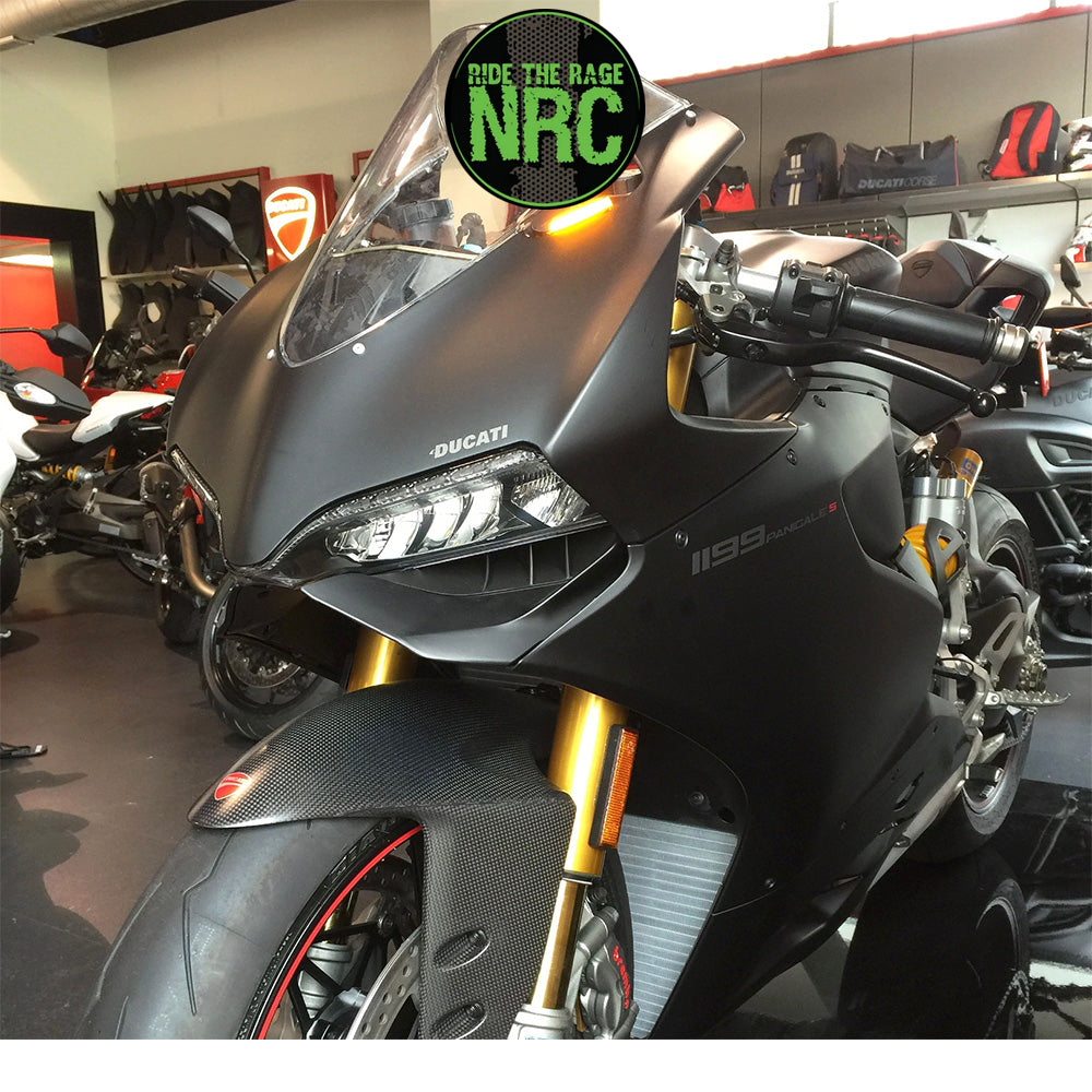 ２０１１年から２０１４年式モデル ＤＵＣＡＴＩ １１９９パニガーレＳ用 NRC ニューレイジサイクル LEDフロントターンシグナルキット DUCATI 1199 PANIGALE MIRROR BLOCK OFF TURN SIGNALS (2011 - 2014) (送料無料)