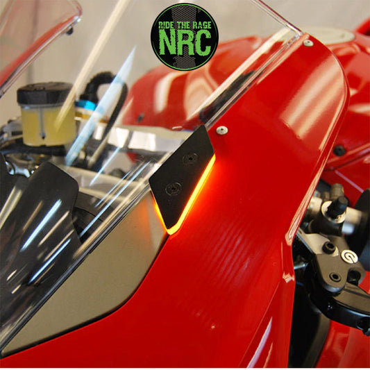 ２０２０年から２０２４年式モデル ＤＵＣＡＴＩ パニガーレＶ２用 NRC ニューレイジサイクル LEDフロントターンシグナルキット DUCATI PANIGALE V2 MIRROR BLOCK OFF TURN SIGNALS (2020 - 2024) (送料無料)