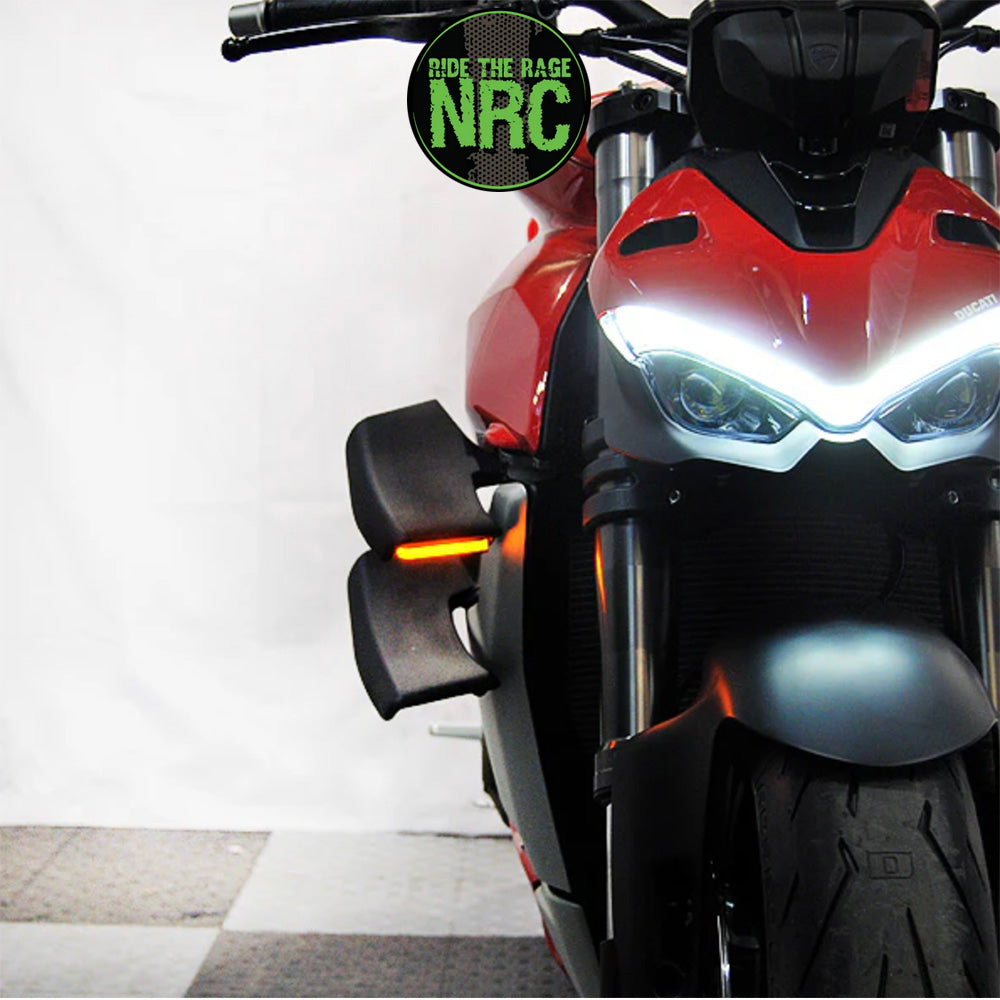２０２０年から２０２４年式モデル ＤＵＣＡＴＩ ストリートファイターＶ４用 NRC ニューレイジサイクル LEDフロントターンシグナルキット DUCATI STREETFIGHTER V4 | V2 FRONT TURN SIGNALS (2020 -2024) (送料無料)