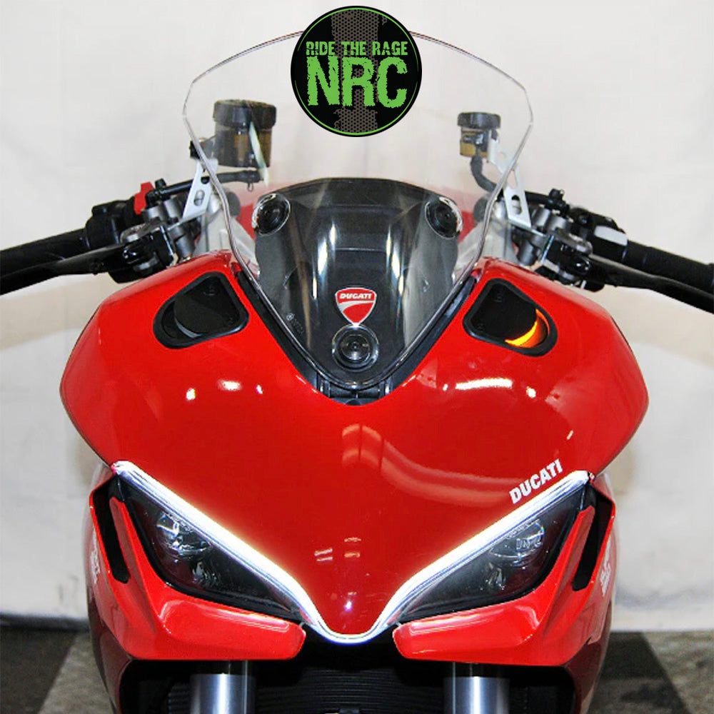 ２０２１年から現行年式モデル ＤＵＣＡＴＩ スーパースポーツ９５０用 NRC ニューレイジサイクル LEDフロントターンシグナルキット DUCATI SUPERSPORT 950 MIRROR BLOCK OFF TURN SIGNALS (2021 - PRESENT) (送料無料)
