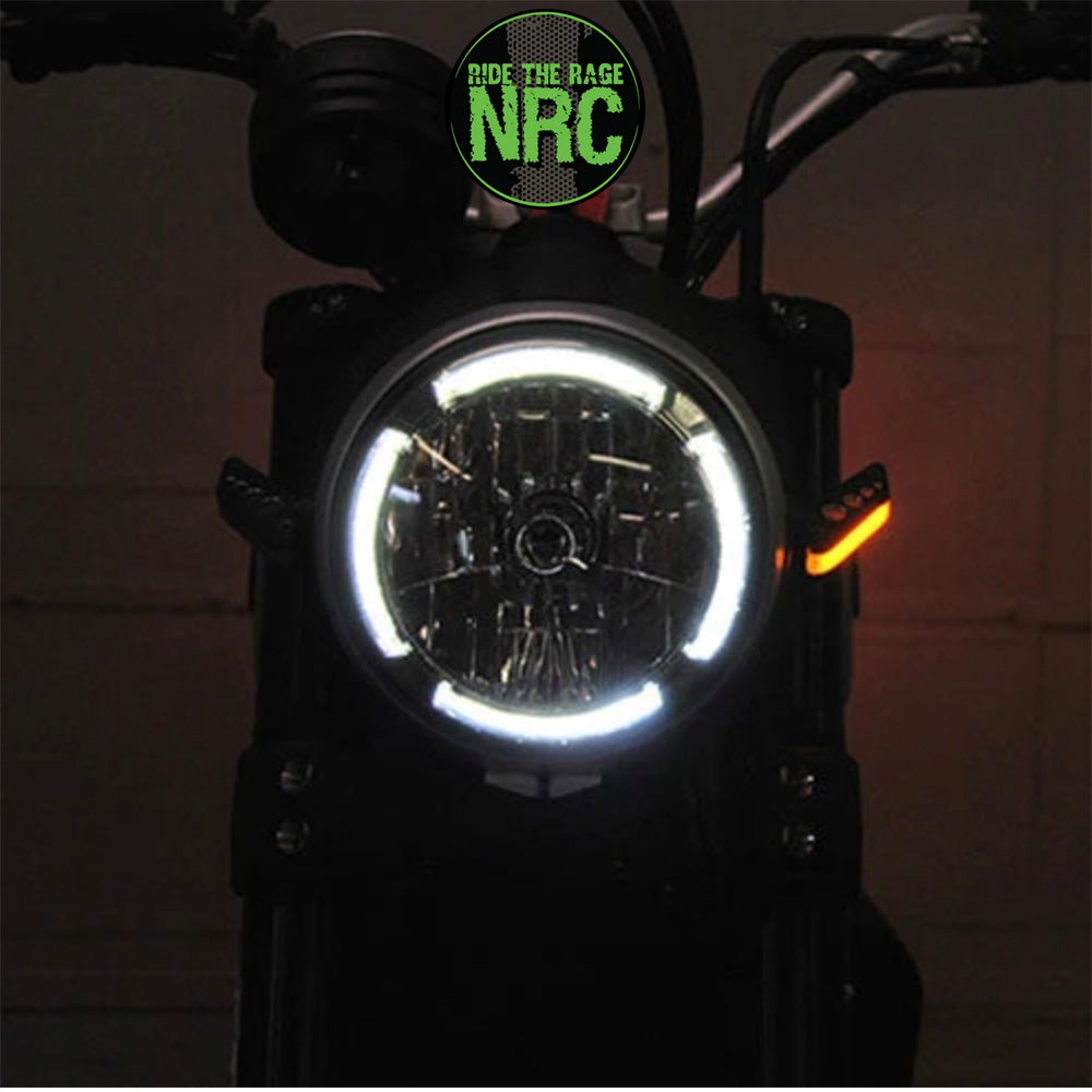 ２０１５年から２０２２年式モデル ＤＵＣＡＴＩ スクランブラーフルスロットル用 NRC ニューレイジサイクル LEDフロントターンシグナルキット DUCATI SCRAMBLER FRONT TURN SIGNALS (2015-2022) (送料無料)