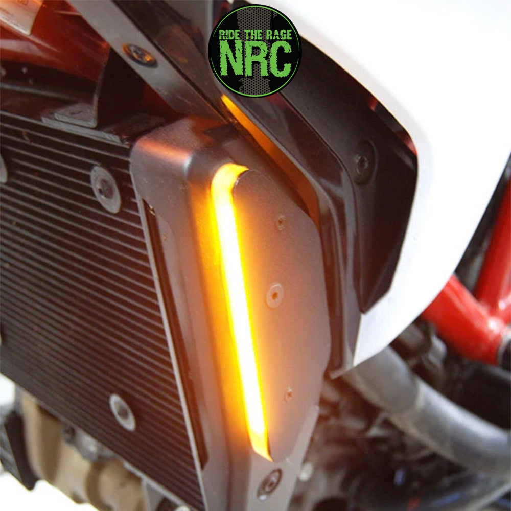 ２０１３年から２０１９年式モデル ＤＵＣＡＴＩ ハイパーモタードＳＰ用 NRC ニューレイジサイクル LEDフロントターンシグナルキット DUCATI HYPERMOTARD 939/821 FRONT TURN SIGNALS (2013 - 2019) (送料無料)