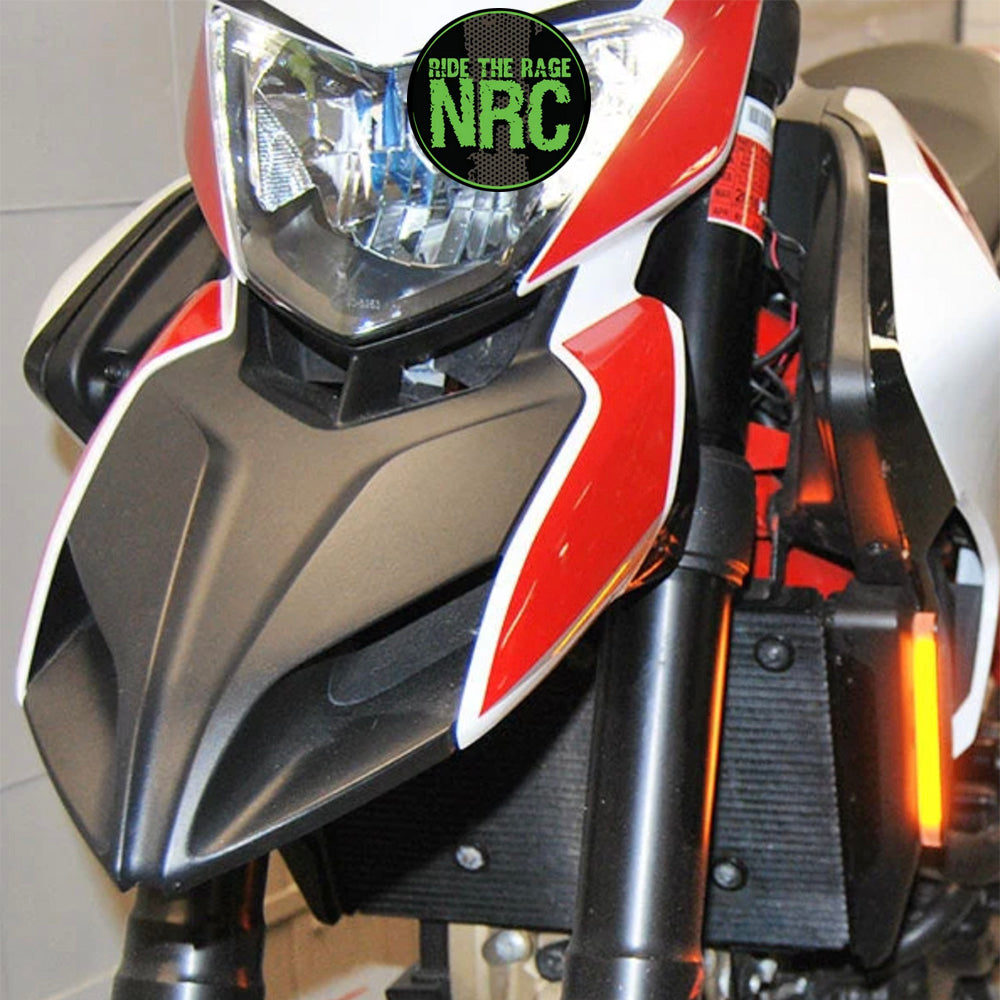 ２０１３年から２０１９年式モデル ＤＵＣＡＴＩ ハイパーモタードＳＰ用 NRC ニューレイジサイクル LEDフロントターンシグナルキット DUCATI HYPERMOTARD 939/821 FRONT TURN SIGNALS (2013 - 2019) (送料無料)