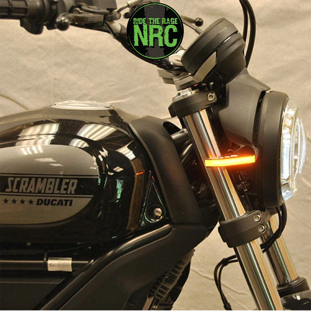 ＤＵＣＡＴＩ スクランブラーＳＩＸＴＹ２用 NRC ニューレイジサイクル LEDフロントターンシグナルキット DUCATI SCRAMBLER CAFE RACER/SIXTY2/DESERT SLED FRONT TURN SIGNALS (送料無料)