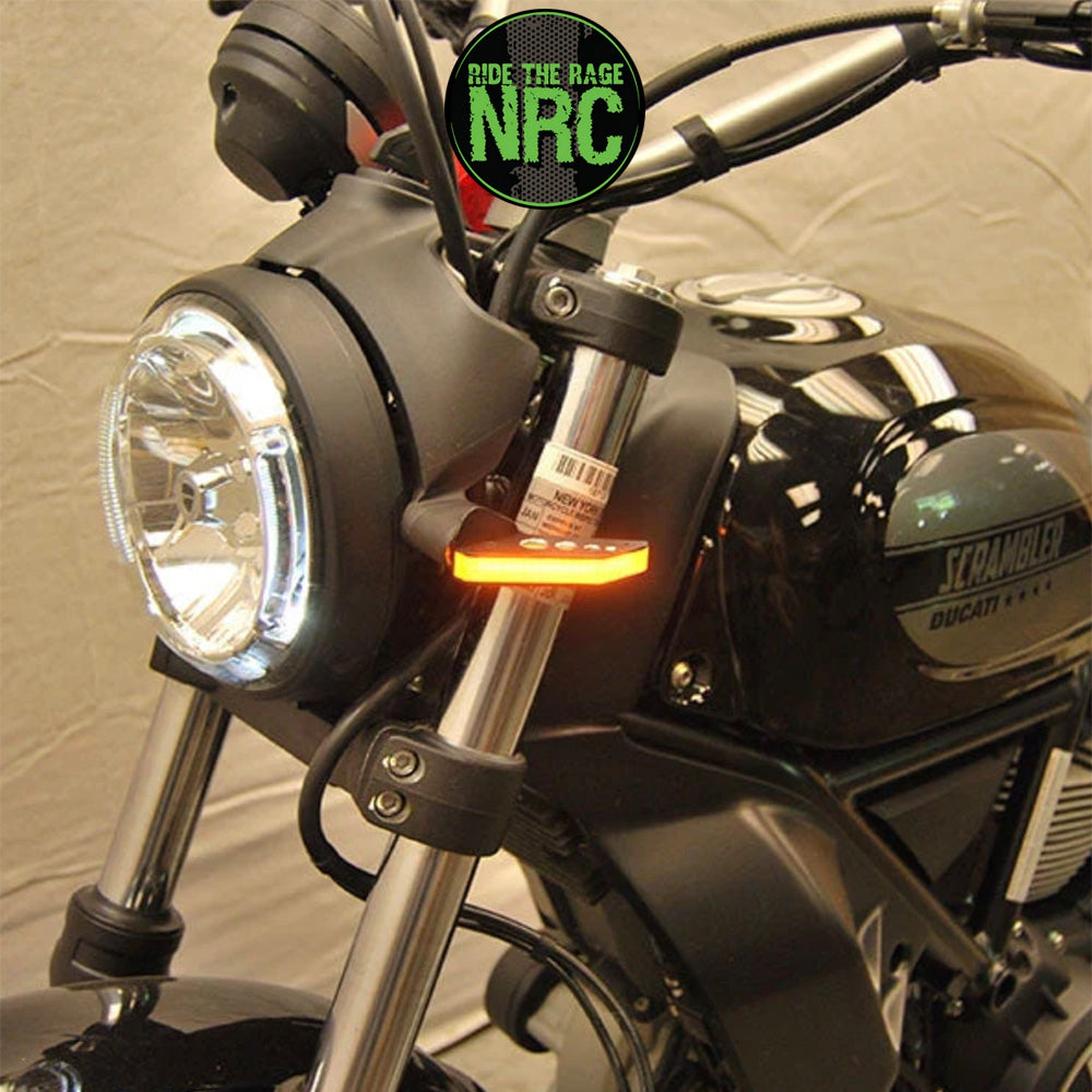 ＤＵＣＡＴＩ スクランブラーＳＩＸＴＹ２用 NRC ニューレイジサイクル LEDフロントターンシグナルキット DUCATI SCRAMBLER CAFE RACER/SIXTY2/DESERT SLED FRONT TURN SIGNALS (送料無料)