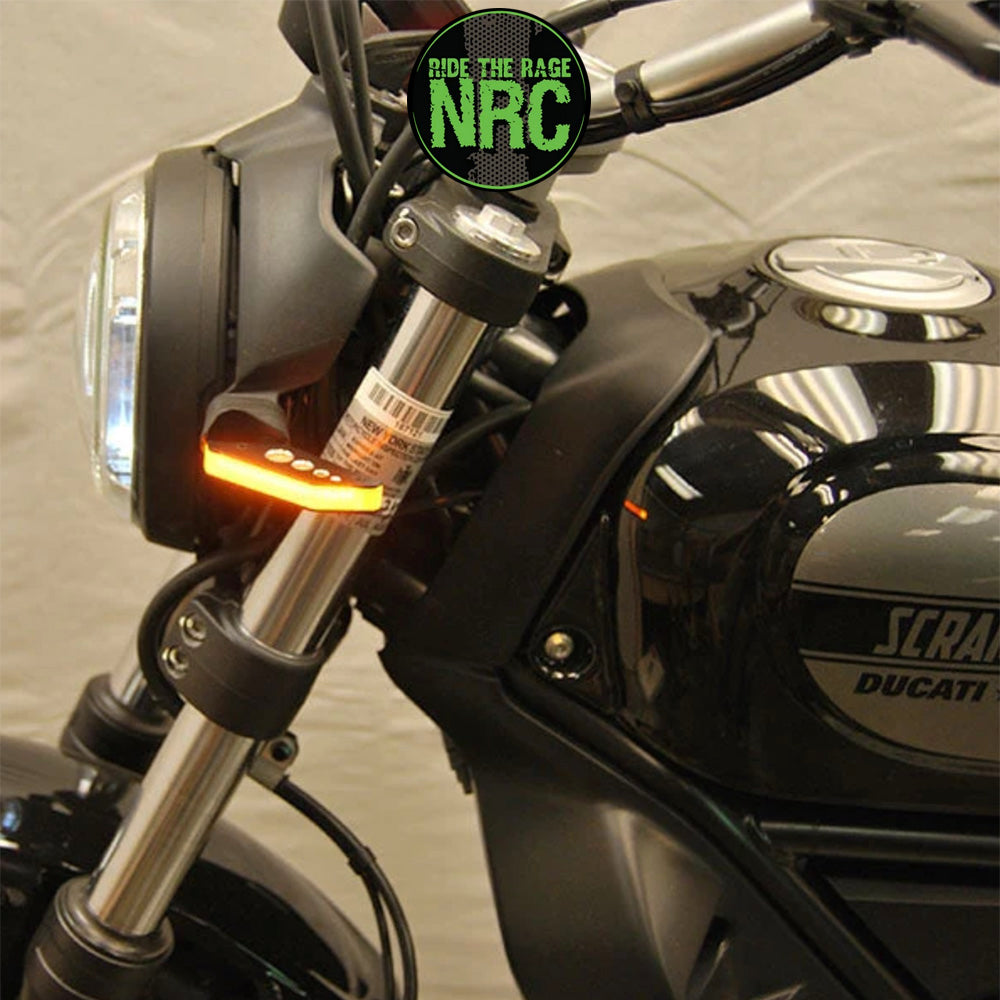 ＤＵＣＡＴＩ スクランブラーＳＩＸＴＹ２用 NRC ニューレイジサイクル LEDフロントターンシグナルキット DUCATI SCRAMBLER CAFE RACER/SIXTY2/DESERT SLED FRONT TURN SIGNALS (送料無料)