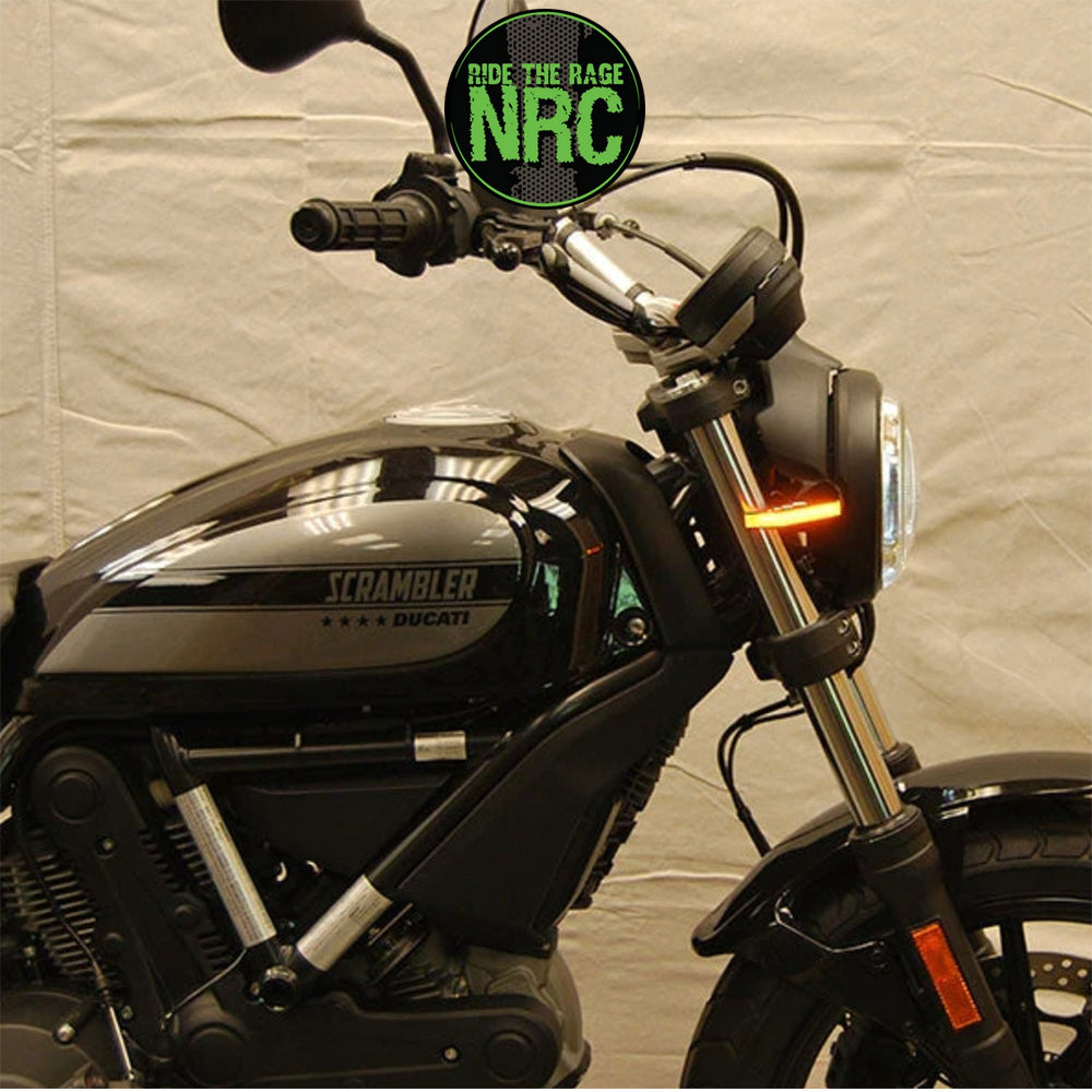 ＤＵＣＡＴＩ スクランブラーＳＩＸＴＹ２用 NRC ニューレイジサイクル LEDフロントターンシグナルキット DUCATI SCRAMBLER CAFE RACER/SIXTY2/DESERT SLED FRONT TURN SIGNALS (送料無料)