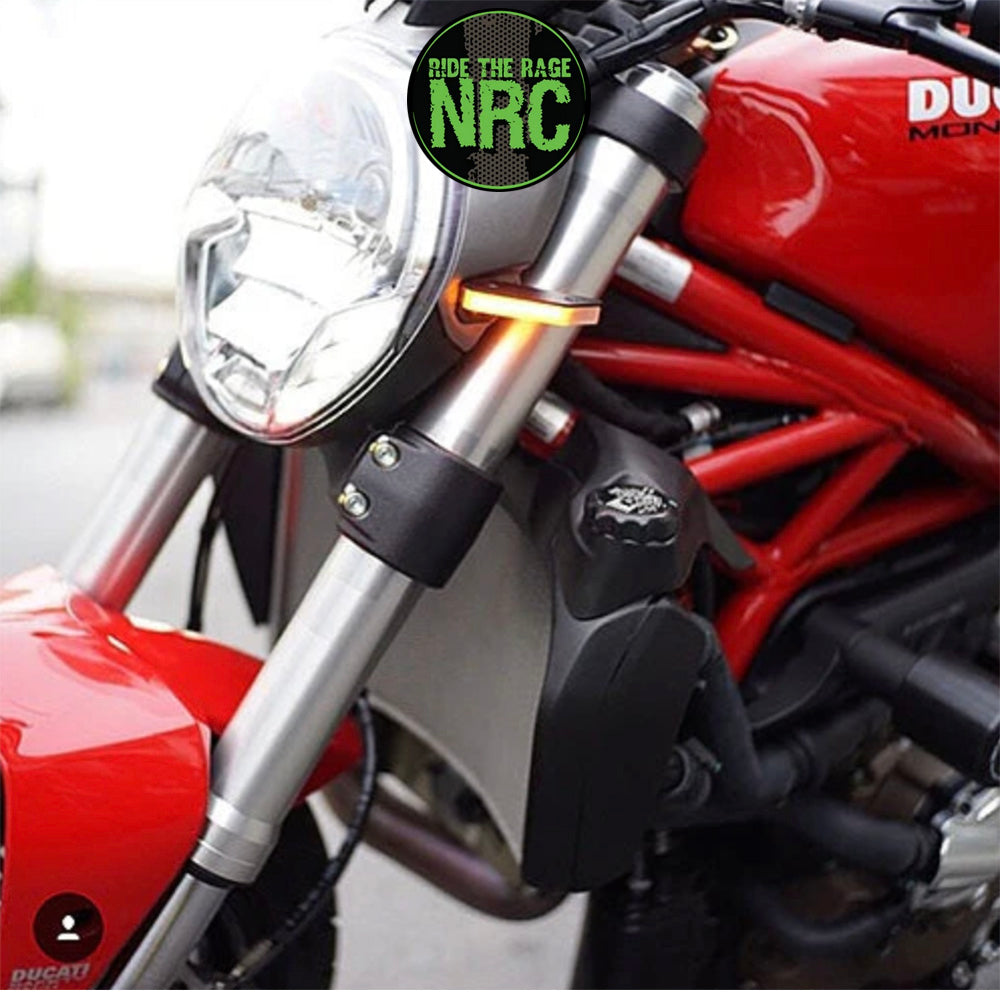 ２０１４年から２０１７年式モデル ＤＵＣＡＴＩ モンスター８２１用 NRC ニューレイジサイクル LEDフロントターンシグナルキット DUCATI MONSTER 821 FRONT TURN SIGNALS (2014-2017) (送料無料)
