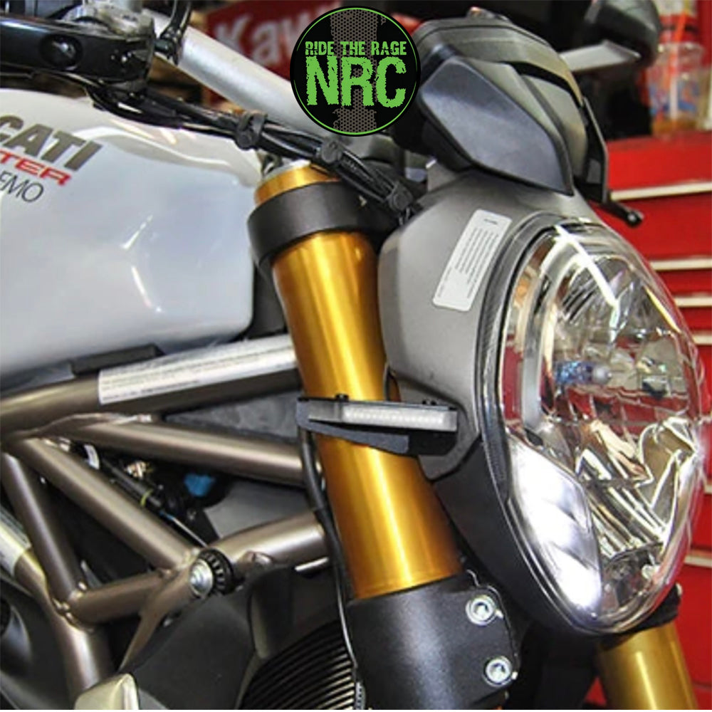 ２０１４年から２０１７年式モデル ＤＵＣＡＴＩ モンスター８２１用 NRC ニューレイジサイクル LEDフロントターンシグナルキット DUCATI MONSTER 821 FRONT TURN SIGNALS (2014-2017) (送料無料)