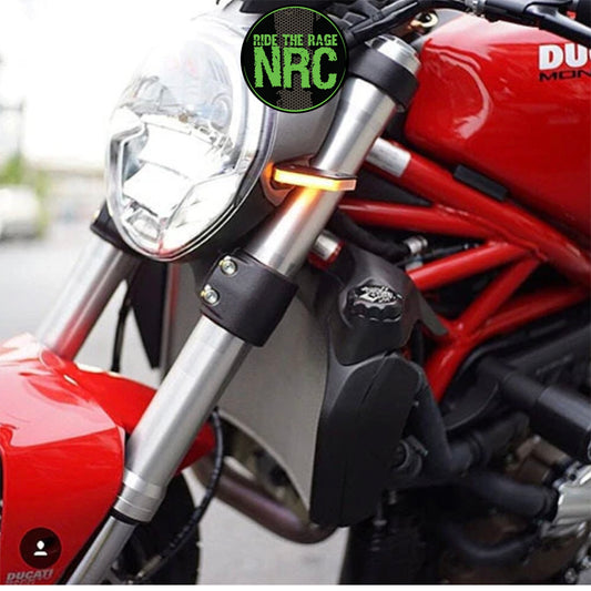 ２００８年から２０１４年式モデル ＤＵＣＡＴＩ モンスター６９６用 NRC ニューレイジサイクル LEDフロントターンシグナルキット DUCATI MONSTER 696 FRONT TURN SIGNALS (2008 - 2014) (送料無料)