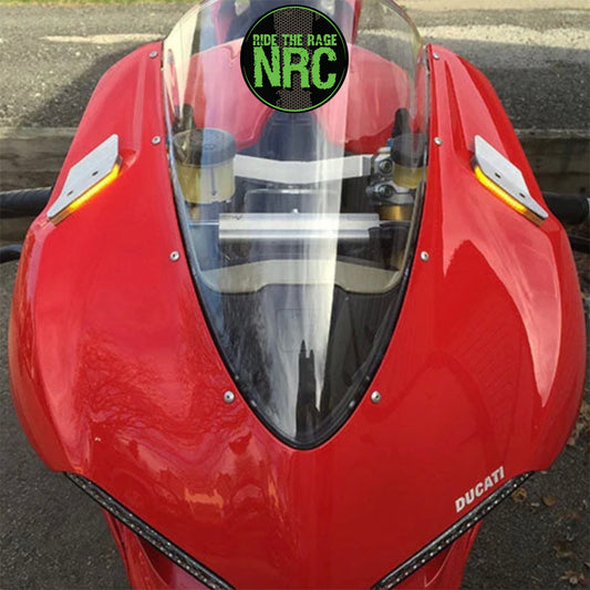 ２０１５年から２０１９年式モデル ＤＵＣＡＴＩ １２９９パニガーレ用 NRC ニューレイジサイクル LEDフロントターンシグナルキット DUCATI 1299 PANIGALE MIRROR BLOCK OFF TURN SIGNALS (2015 - 2019) (送料無料)