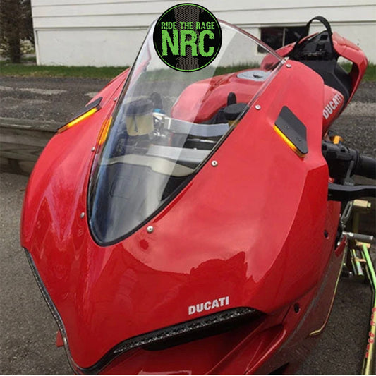 ２０１５年から２０１９年式モデル ＤＵＣＡＴＩ １２９９パニガーレ用 NRC ニューレイジサイクル LEDフロントターンシグナルキット DUCATI 1299 PANIGALE MIRROR BLOCK OFF TURN SIGNALS (2015 - 2019) (送料無料)